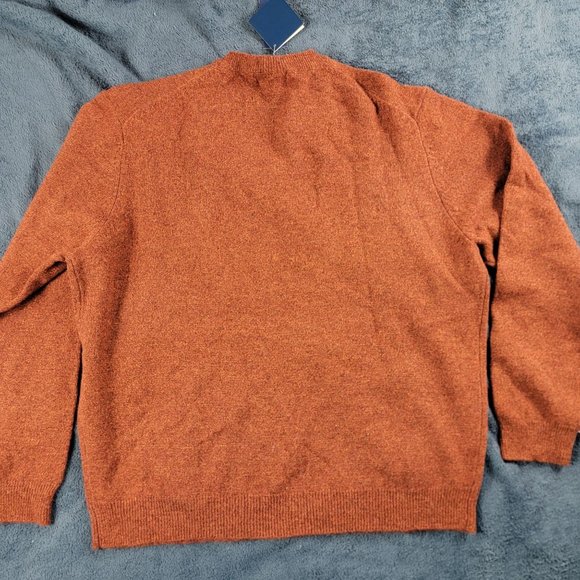 Club Room Mens XL Orange Pullover Sweater Lambs Wool Long Sleeve Warm Casual - Picture 2 of 11